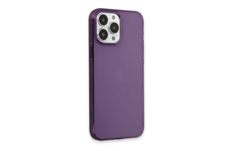 Newface iPhone 15 Pro Kılıf Pc Sert Şeffaf Kapak - Mor
