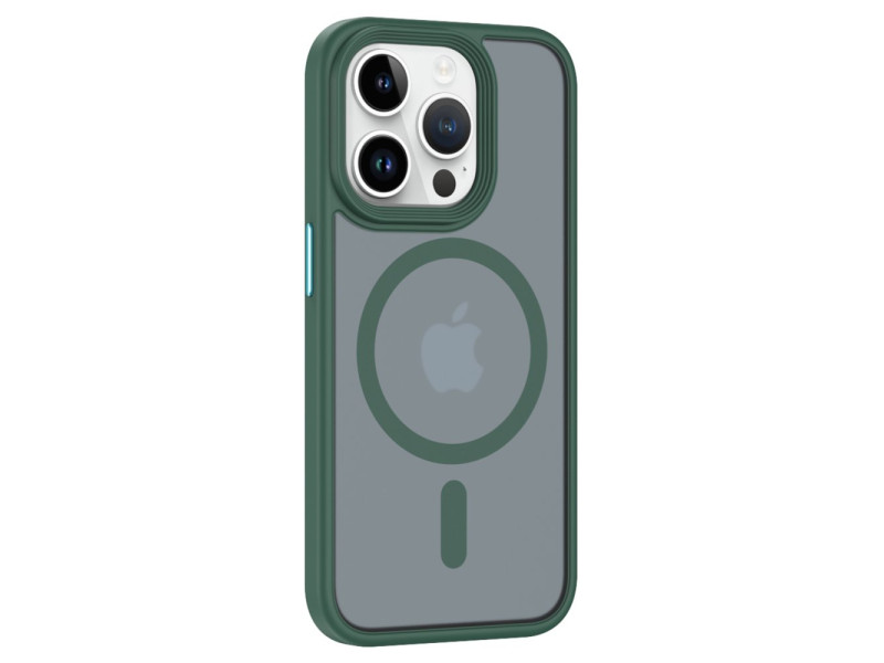 Newface iPhone 15 Pro Kılıf Trex Magneticsafe Kapak - Koyu Yeşil