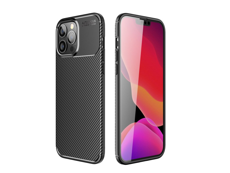 Newface iPhone 15 Pro Max Kılıf Focus Karbon Silikon - Siyah