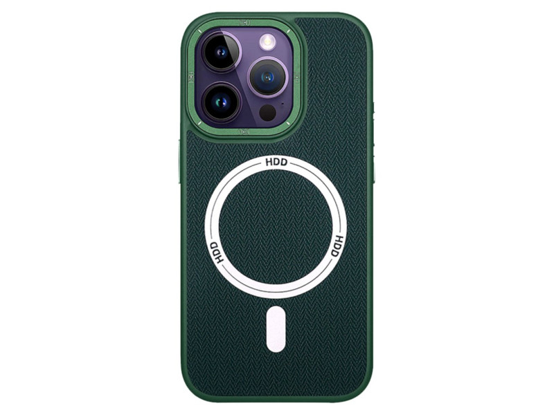 HDD iPhone 15 Pro Max Kılıf HBC-157 Granada Magneticsafe Kapak - Koyu Yeşil