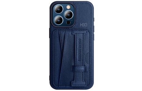 HDD iPhone 15 Pro Max Kılıf HD Deri Kartvizitli Kapak - Lacivert