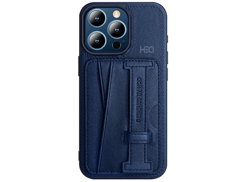 HDD iPhone 15 Pro Max Kılıf HD Deri Kartvizitli Kapak - Lacivert