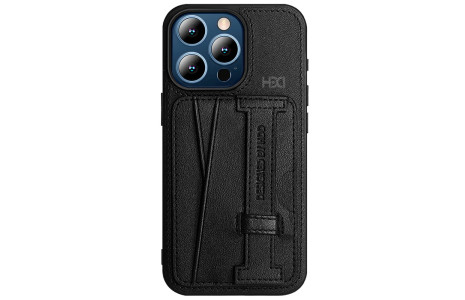 HDD iPhone 15 Pro Max Kılıf HD Deri Kartvizitli Kapak - Siyah