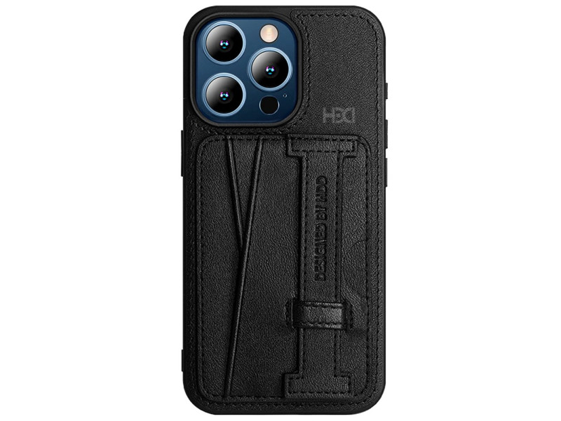 HDD iPhone 15 Pro Max Kılıf HD Deri Kartvizitli Kapak - Siyah