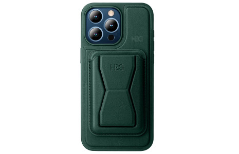 HDD iPhone 15 Pro Max Kılıf HD Deri Luxury Magnet Kartvizitli Kapak - Koyu Yeşil