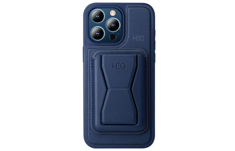 HDD iPhone 15 Pro Max Kılıf HD Deri Luxury Magnet Kartvizitli Kapak - Lacivert