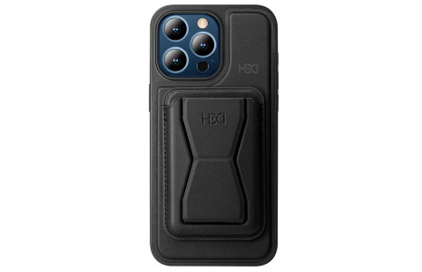 HDD iPhone 15 Pro Max Kılıf HD Deri Luxury Magnet Kartvizitli Kapak - Siyah