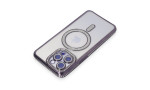 Newface iPhone 15 Pro Max Kılıf Joke Simli Magneticsafe Kılıf - Derin Mor