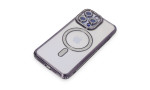 Newface iPhone 15 Pro Max Kılıf Joke Simli Magneticsafe Kılıf - Derin Mor