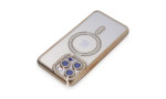 Newface iPhone 15 Pro Max Kılıf Joke Simli Magneticsafe Kılıf - Gold