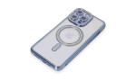 Newface iPhone 15 Pro Max Kılıf Joke Simli Magneticsafe Kılıf - Mavi