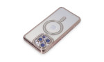 Newface iPhone 15 Pro Max Kılıf Joke Simli Magneticsafe Kılıf - Pembe