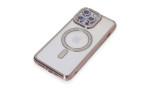 Newface iPhone 15 Pro Max Kılıf Joke Simli Magneticsafe Kılıf - Pembe