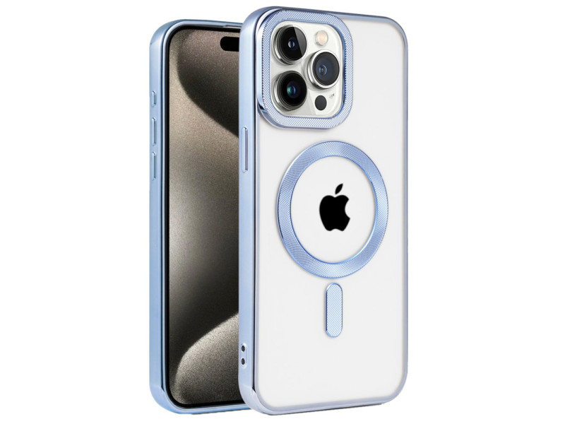 Newface iPhone 15 Pro Max Kılıf Kronos Magsafe Kapak - Sierra Blue