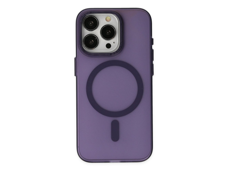 Newface iPhone 15 Pro Max Kılıf Lodos Magneticsafe Mat Kapak - Mor