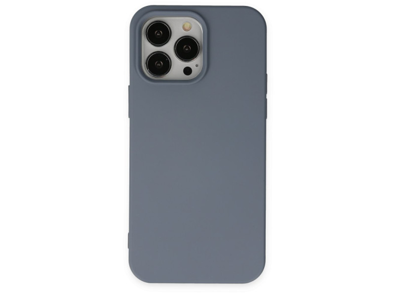 Newface iPhone 15 Pro Max Kılıf Nano içi Kadife Silikon - Gri