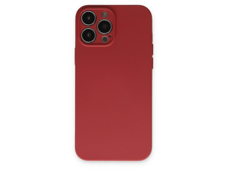 Newface iPhone 15 Pro Max Kılıf Nano içi Kadife Silikon - Kırmızı