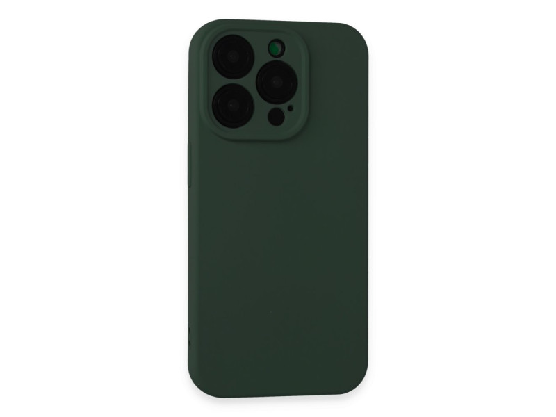 Newface iPhone 15 Pro Max Kılıf Nano içi Kadife Silikon - Koyu Yeşil