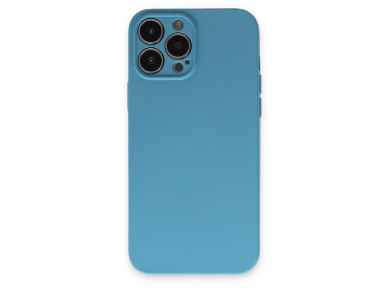 Newface iPhone 15 Pro Max Kılıf Nano içi Kadife Silikon - Mavi