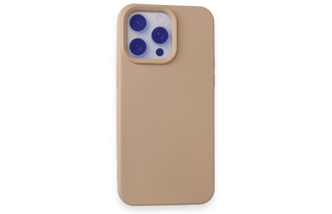 Newface iPhone 15 Pro Max Kılıf Nano içi Kadife Silikon - Pudra
