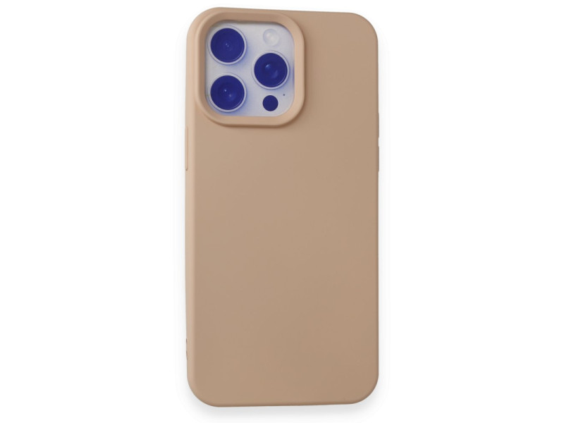 Newface iPhone 15 Pro Max Kılıf Nano içi Kadife Silikon - Pudra