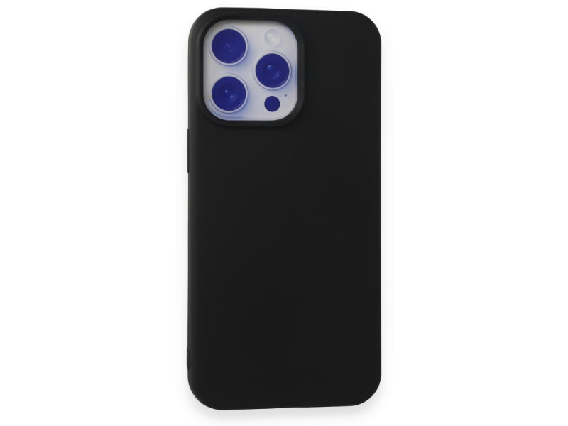 Newface iPhone 15 Pro Max Kılıf Nano içi Kadife Silikon - Siyah