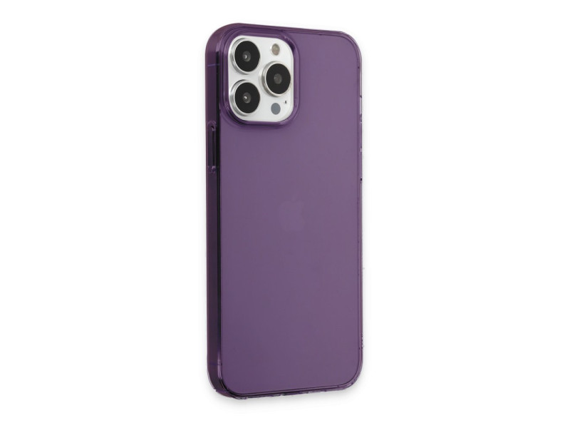 Newface iPhone 15 Pro Max Kılıf Pc Sert Şeffaf Kapak - Mor