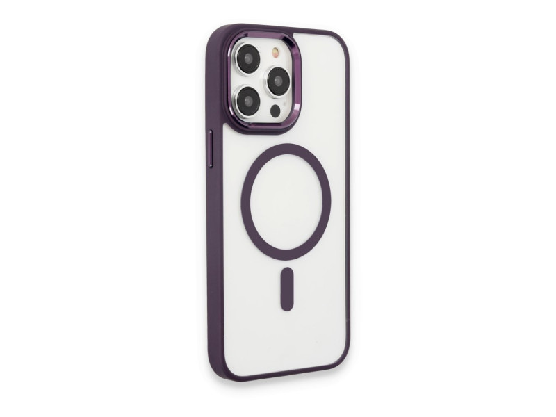 Newface iPhone 15 Pro Max Kılıf Room Magneticsafe Silikon - Derin Mor