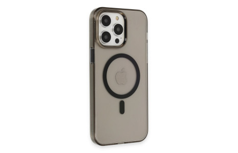 Newface iPhone 15 Pro Max Kılıf Tron Şeffaf Magsafe Kapak - Siyah