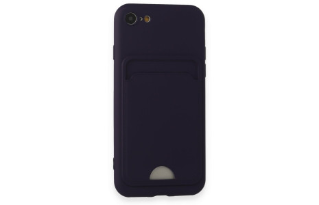 Newface iPhone 7 Kılıf Kelvin Kartvizitli Silikon - Derin Mor