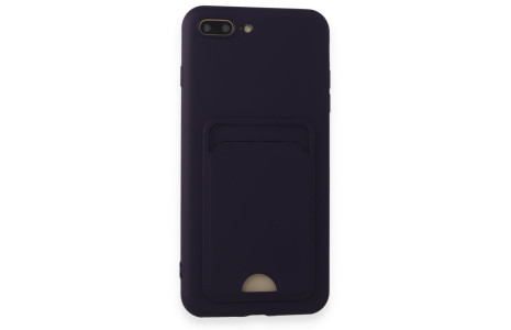 Newface iPhone 7 Plus Kılıf Kelvin Kartvizitli Silikon - Derin Mor