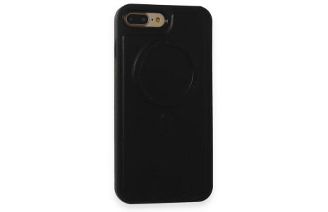 Newface iPhone 7 Plus Kılıf Ozzi Magsafe Deri Kapak - Siyah