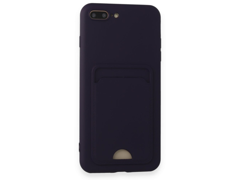 Newface iPhone 8 Plus Kılıf Kelvin Kartvizitli Silikon - Derin Mor