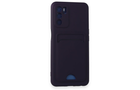 Newface Oppo A16 Kılıf Kelvin Kartvizitli Silikon - Derin Mor