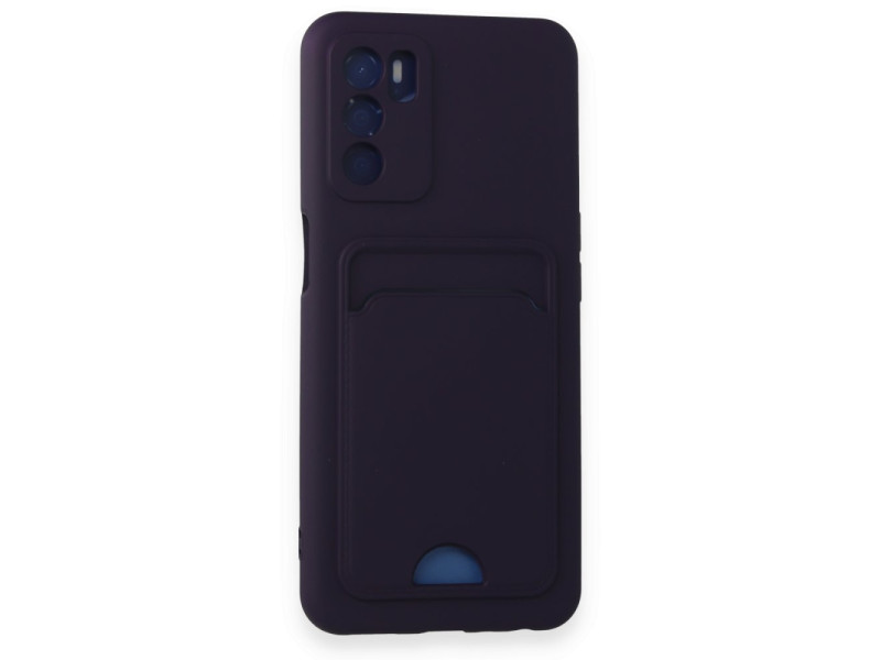 Newface Oppo A16 Kılıf Kelvin Kartvizitli Silikon - Derin Mor