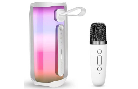 Newface Pluse 5 Mikrofonlu RGB Kablosuz Hoparlör - Beyaz