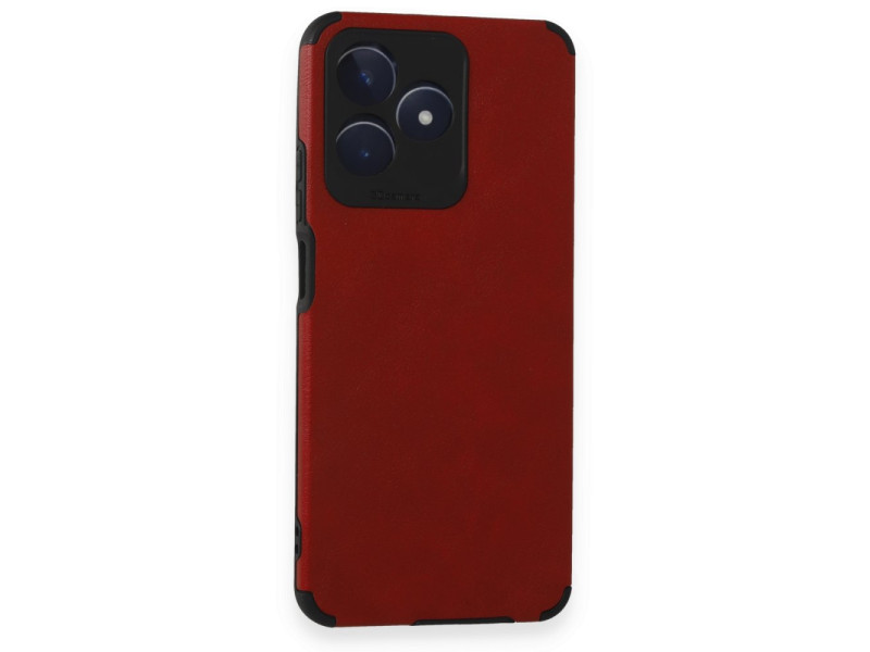Newface Realme C53 Kılıf Loop Deri Silikon - Kırmızı