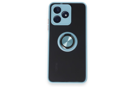 Newface Realme C53 Kılıf Montreal Yüzüklü Silikon Kapak - Buz Mavi