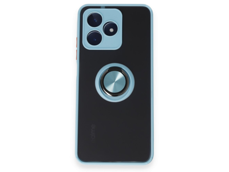 Newface Realme C53 Kılıf Montreal Yüzüklü Silikon Kapak - Buz Mavi