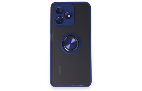 Newface Realme C53 Kılıf Montreal Yüzüklü Silikon Kapak - Lacivert