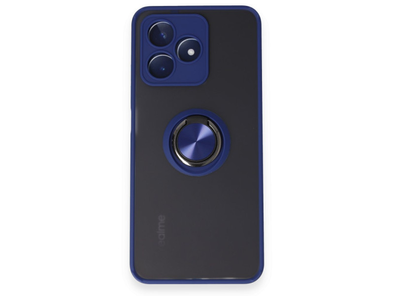 Newface Realme C53 Kılıf Montreal Yüzüklü Silikon Kapak - Lacivert