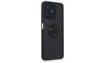 Newface Realme C53 Kılıf Montreal Yüzüklü Silikon Kapak - Siyah