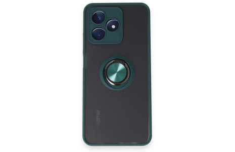 Newface Realme C53 Kılıf Montreal Yüzüklü Silikon Kapak - Yeşil