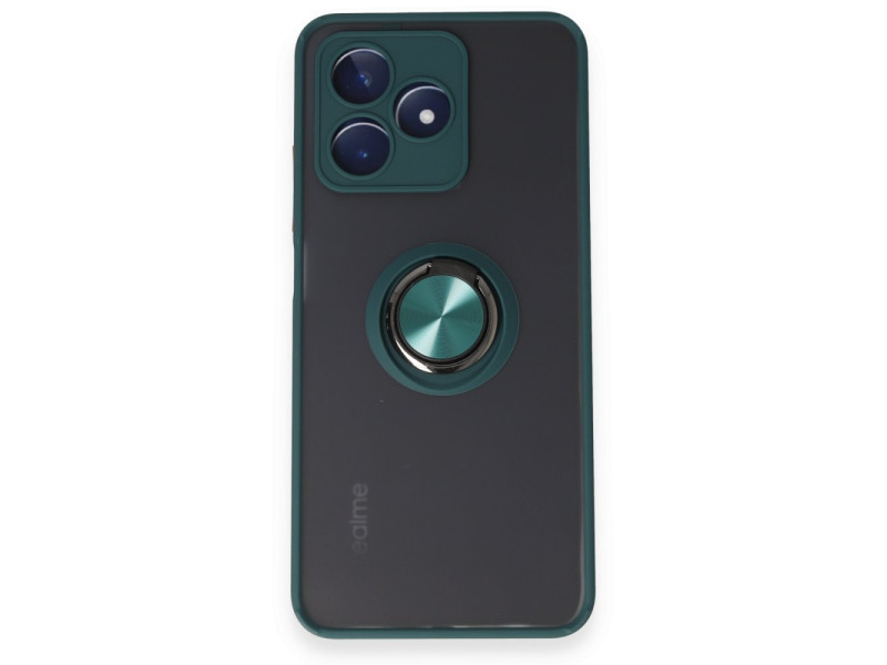 Newface Realme C53 Kılıf Montreal Yüzüklü Silikon Kapak - Yeşil