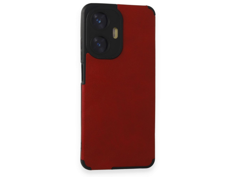 Newface Realme C55 Kılıf Loop Deri Silikon - Kırmızı