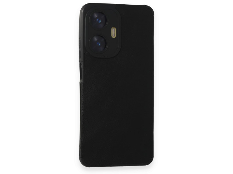 Newface Realme C55 Kılıf Loop Deri Silikon - Siyah