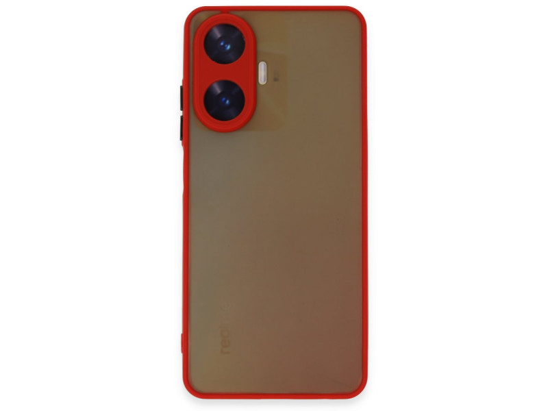 Newface Realme C55 Kılıf Montreal Silikon Kapak - Kırmızı