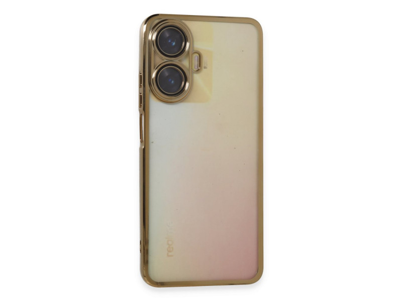 Newface Realme C55 Kılıf Razer Lensli Silikon - Gold