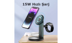 Newface S36-A 3in1 Kablosuz Şarj Masaüstü Set - Siyah