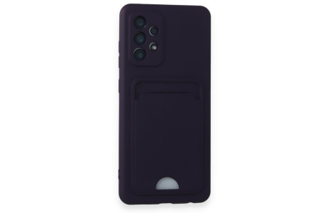 Newface Samsung Galaxy A52 Kılıf Kelvin Kartvizitli Silikon - Derin Mor
